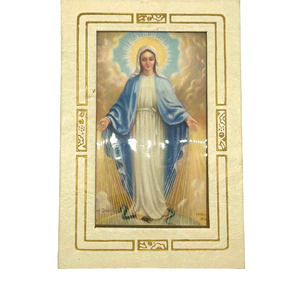 Vintage 1945 Prayer Card Framed Holy Mary